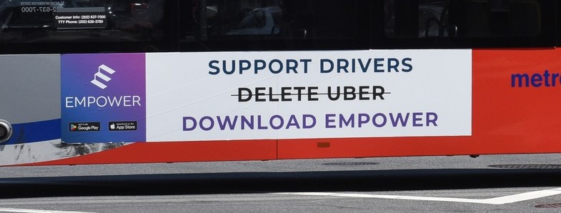 A METRO-Bus advertisement for Empower Drivers - but no mention of the serious insurance issues with the app!
