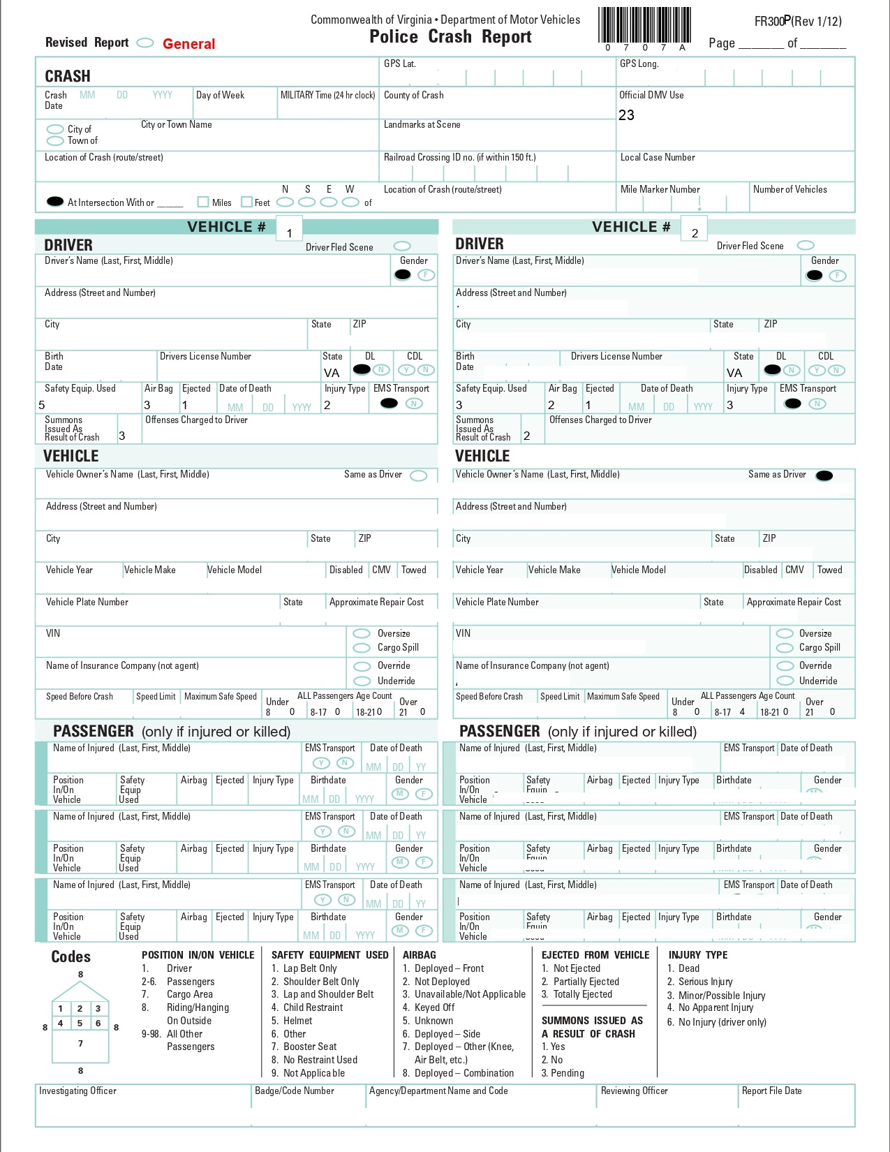 The Virginia Police Crash Report