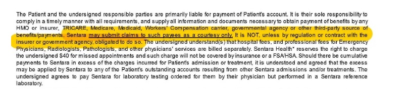 This excerpted section here says that you agree to pay not only your bill